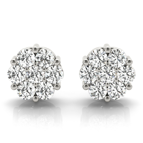 cluster earrings white gold white gold pave diamond cluster earring studs