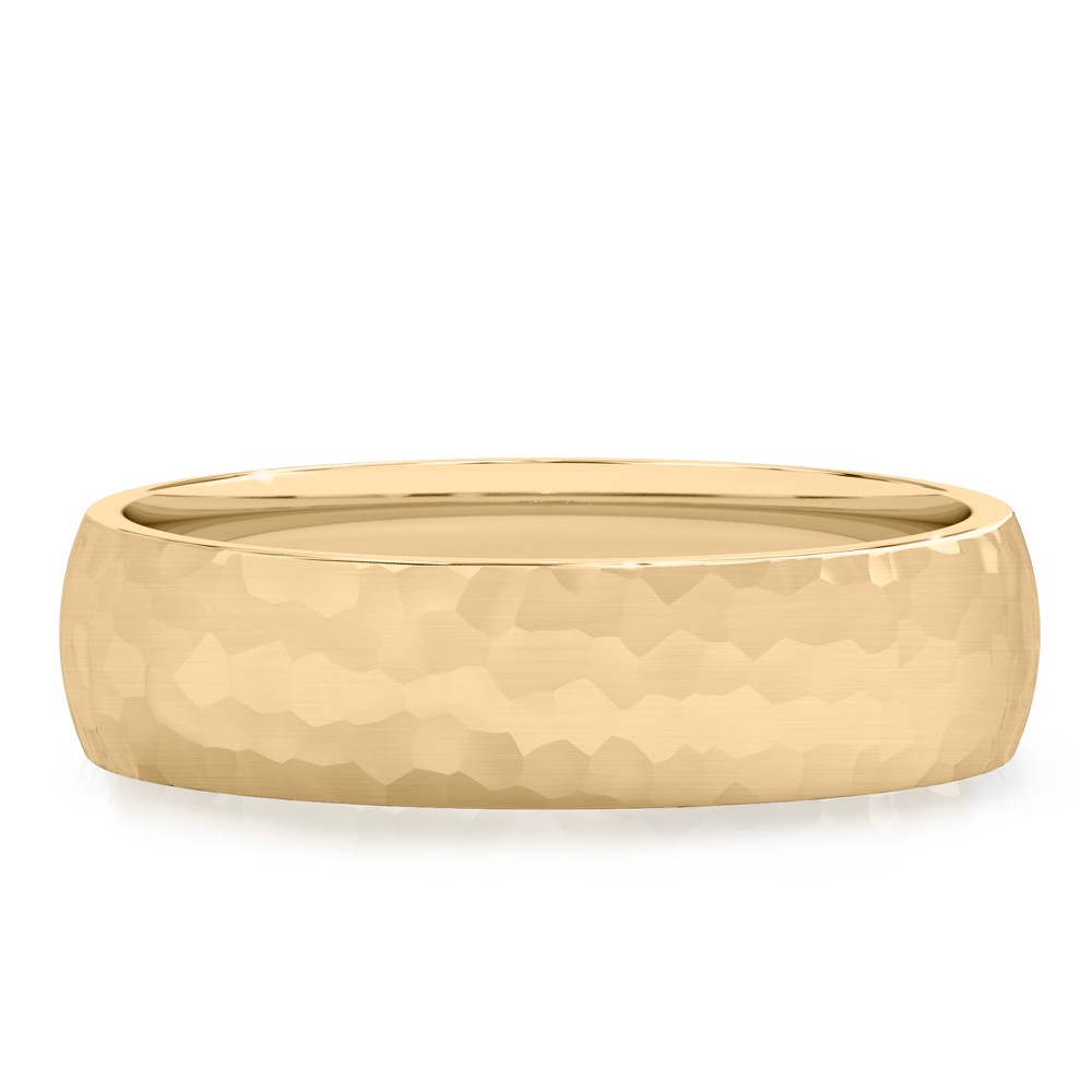 domed hammered wedding band yellow gold domed hammered wedding band in yellow gold