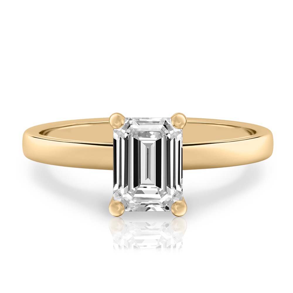 emerald cut diamond basket setting engagement ring yellow gold emerald cut diamond basket setting engagement ring yellow gold
