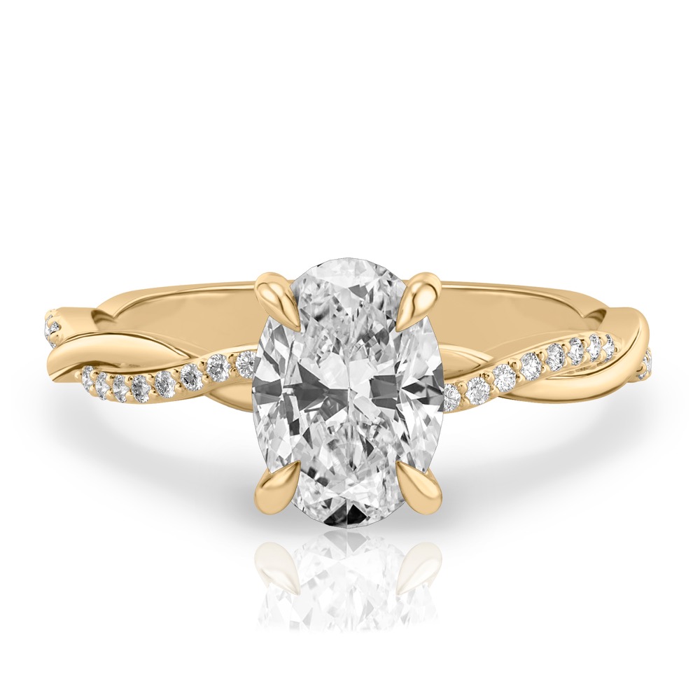 oval shape diamond twist engagement ring yellow gold oval shape diamond twist engagement ring yellow gold