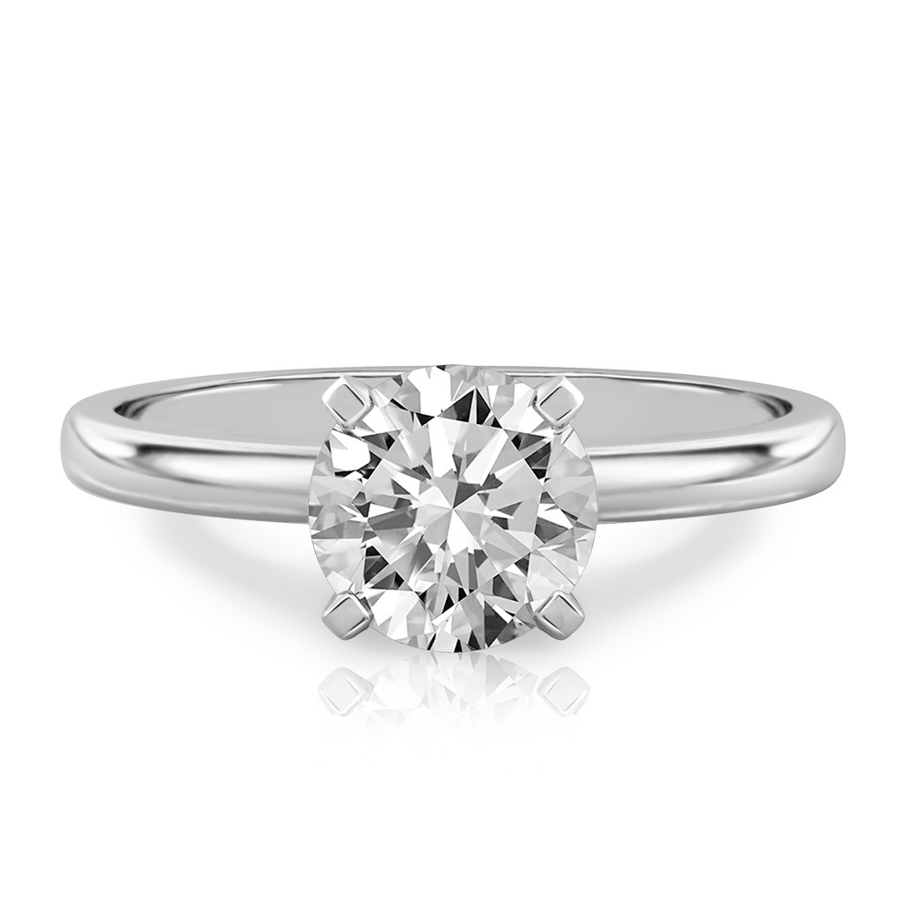 round cut diamond classic solitaire engagement ring white gold round cut diamond classic solitaire engagement ring in white gold