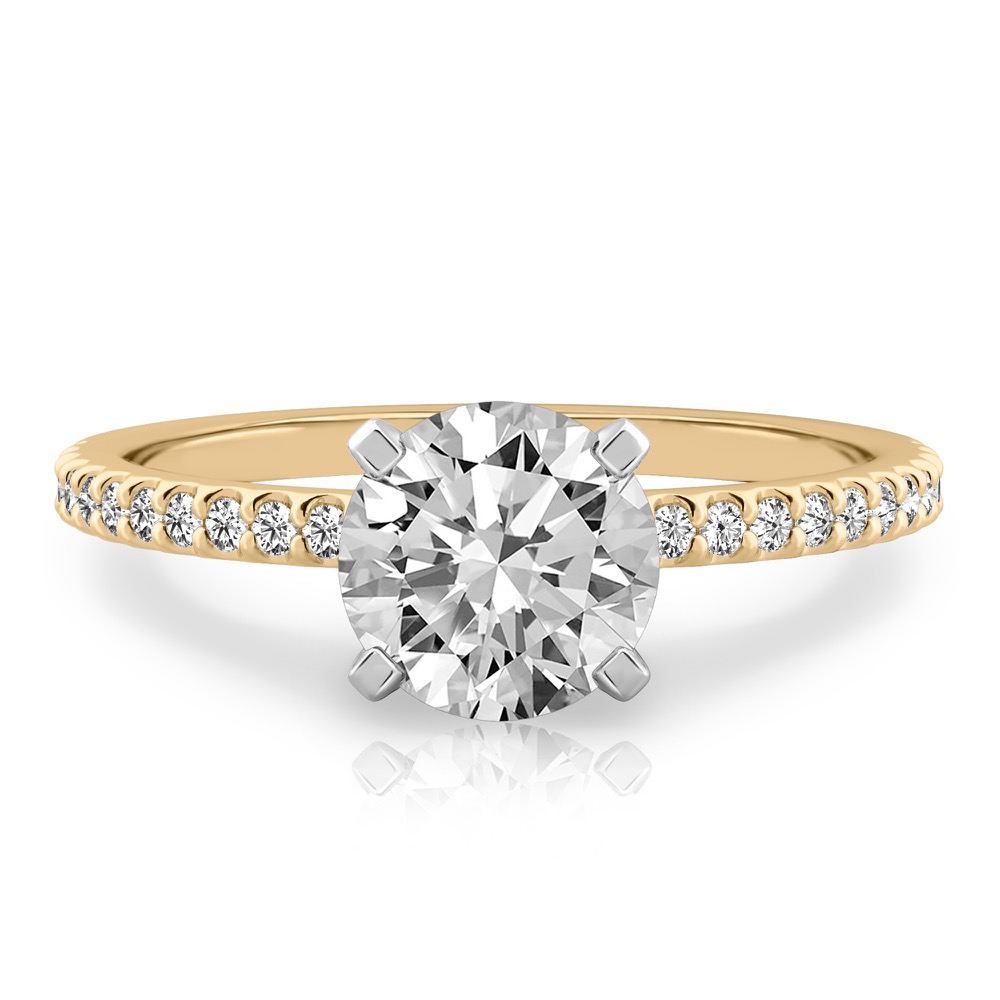 round cut diamond dainty engagement ring yellow gold round cut diamond dainty engagement ring yellow gold