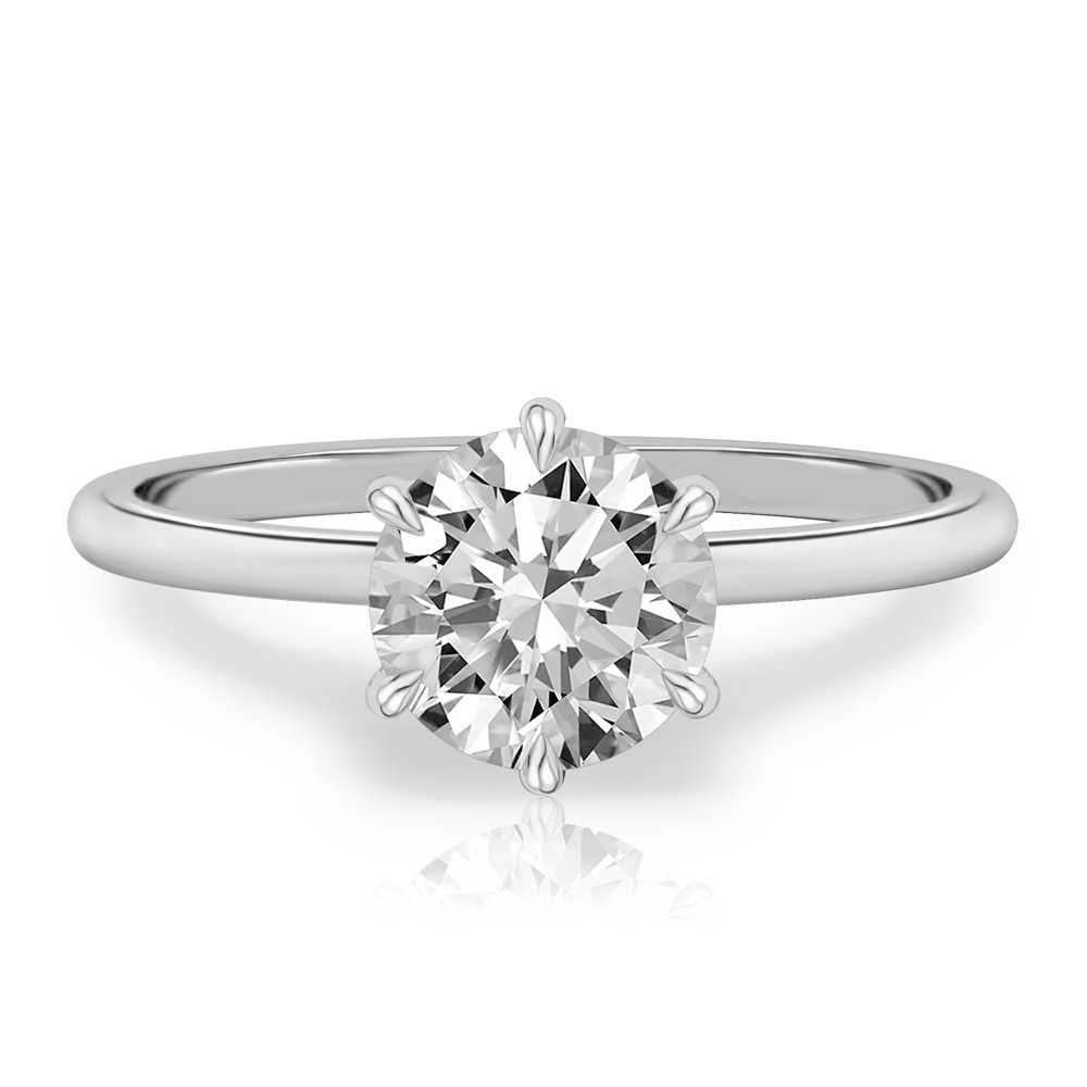 round cut diamond six prong delicate solitaire engagement ring white gold round cut diamond six prong delicate solitaire engagement ring white gold