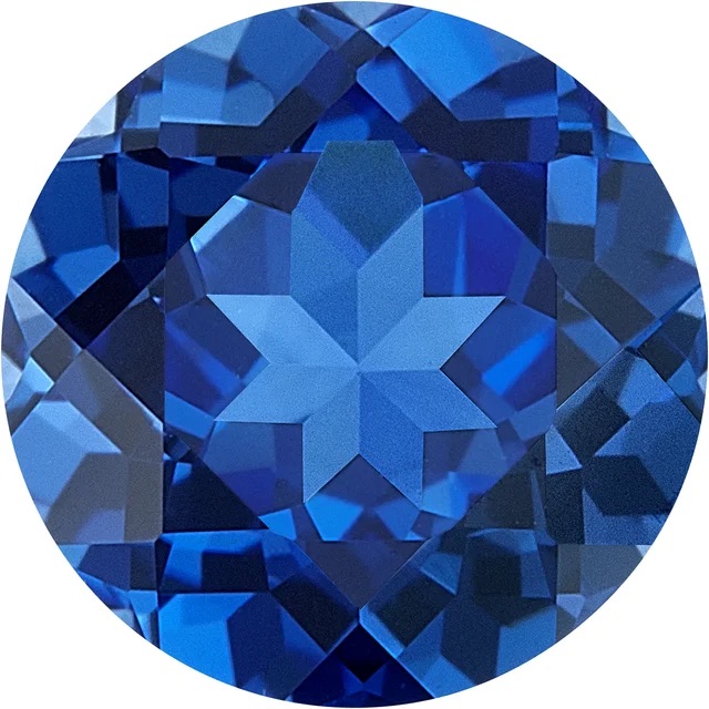 lab created round blue sapphire gemstone